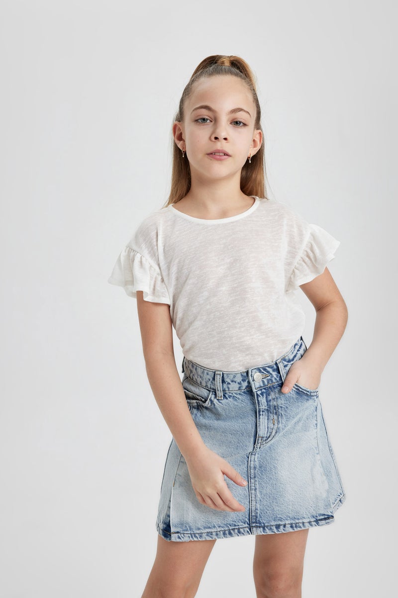 ديفاكتو تيشيرت بناتي مطبوع قصة عادية - Image 4